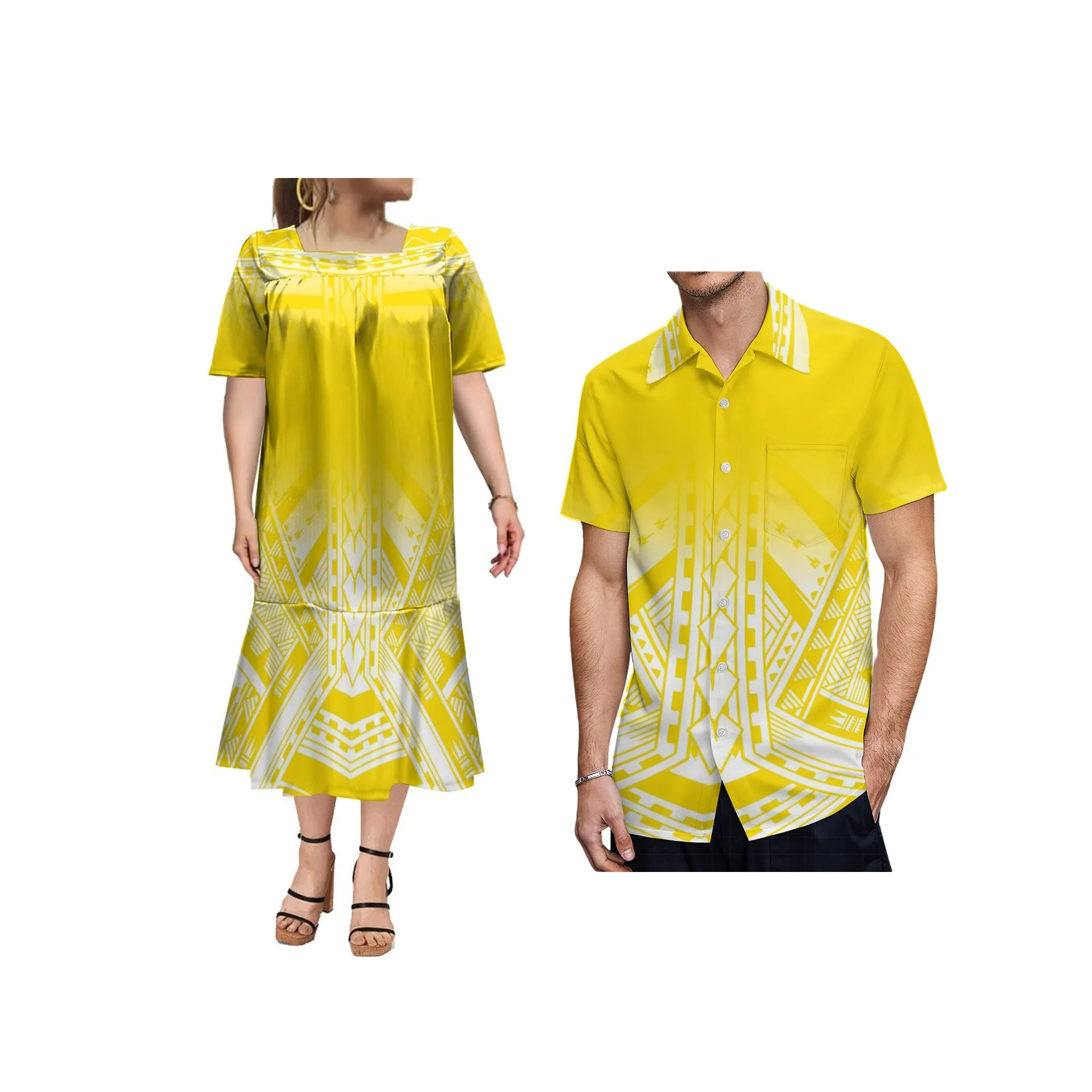 2026 Fashion Couple Clothing Match Samoa Ruffle Bottom Elegant Women Long Dress Mumu Polynesia Loose Men Shirt
2026 Fashion Couple Clothing Match Samoa Ruffle Bottom Elegant Women Long Dress Mumu Polynesia Loose Men Shirt