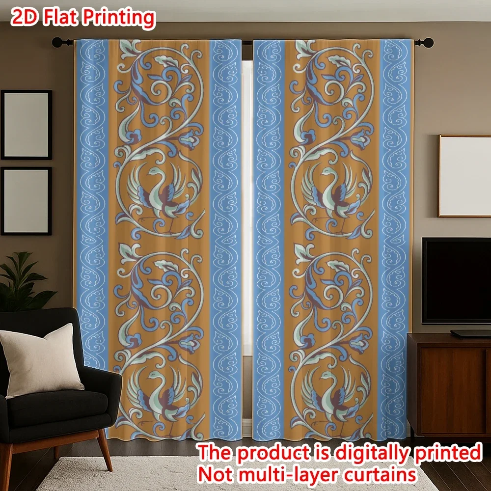 Retro Persian scroll-leaf bird pattern Print Drapes Room Darkening Window Curtains for Home Decor,Rod Pocket Blackout Curtains
Retro Persian scroll-leaf bird pattern Print Drapes Room Darkening Window Curtains for Home Decor,Rod Pocket Blackout Curtains