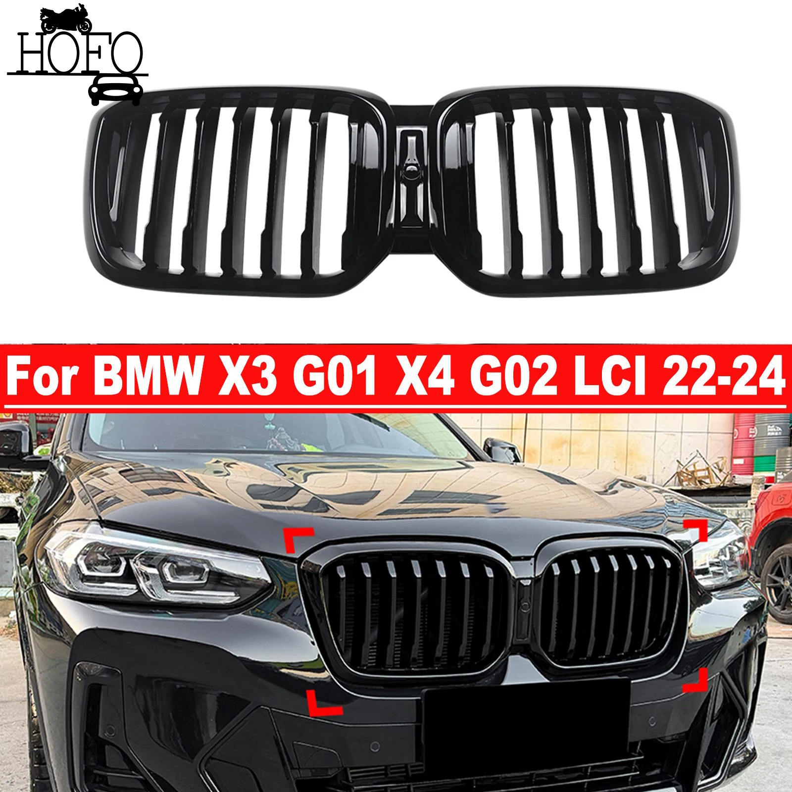 Front Grille For BMW X3 G01 X4 G02 2022-2024 Car Front Bumper Grille Cover Exterior Parts Car Accessories
Front Grille For BMW X3 G01 X4 G02 2022-2024 Car Front Bumper Grille Cover Exterior Parts Car Accessories