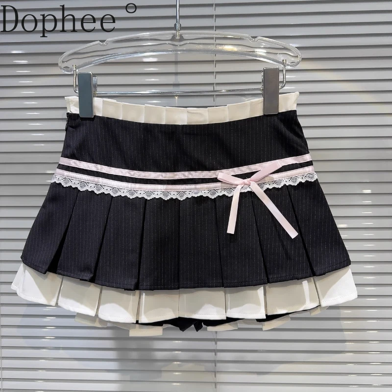 2025 New Spring Summer Cute Lace Bow Sweet Girl Short Skirts Elegant Ruffles Stripes Pleated Skirt Age Reduction A-line Skirt
2025 New Spring Summer Cute Lace Bow Sweet Girl Short Skirts Elegant Ruffles Stripes Pleated Skirt Age Reduction A-line Skirt