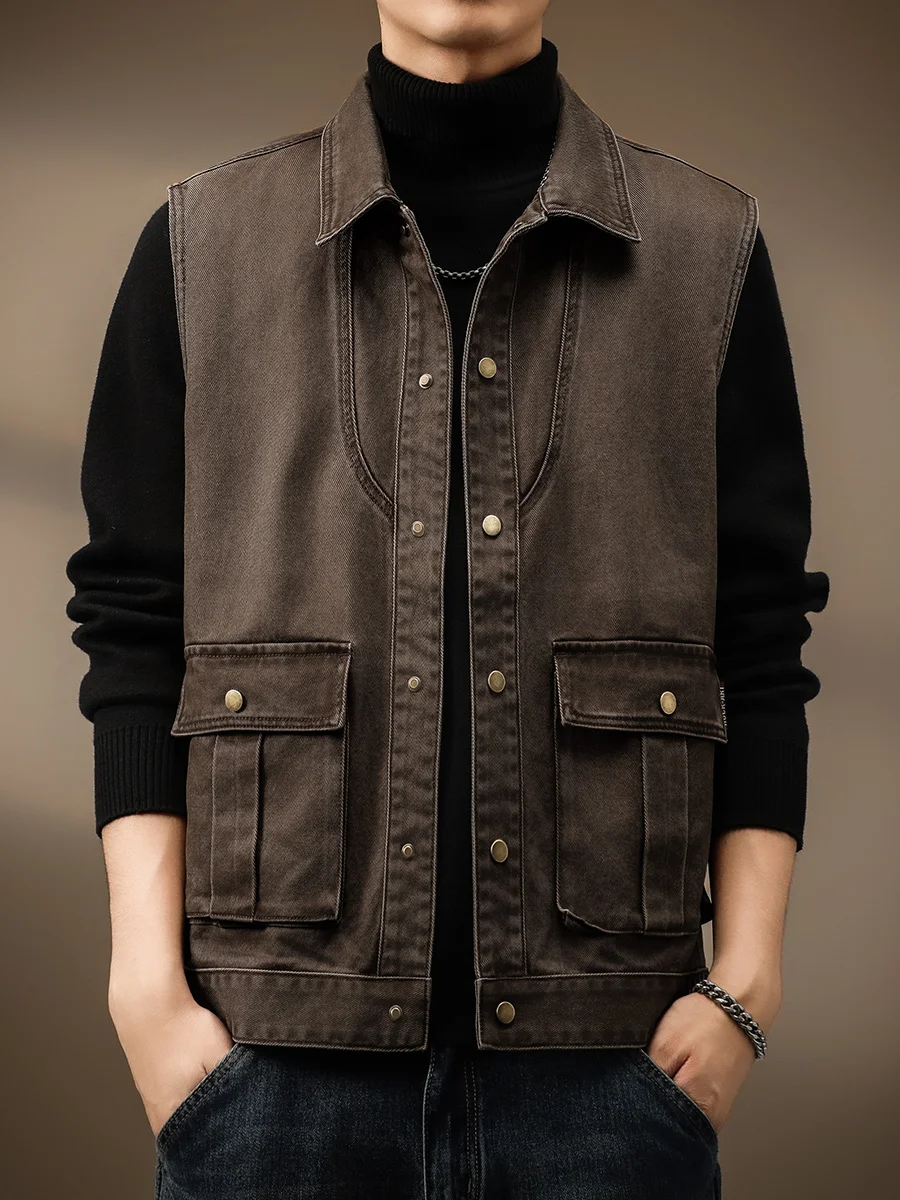 Мужская свободная куртка-жилет в американском стиле для весны и осени, для активного отдыха, повседневная, в стиле ретро, рабочая одежда для мужчин
Мужская свободная куртка-жилет в американском стиле для весны и осени, для активного отдыха, повседневная, в стиле ретро, рабочая одежда для мужчин