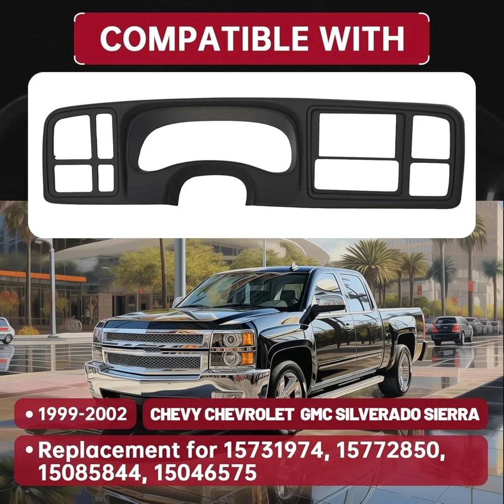 Комплект для приборной панели Double Din Truck, совместимый с полноразмерными грузовиками GM 1999-2002 годов, внедорожниками Silverado Sierra, автомобильным стерео радио
Комплект для приборной панели Double Din Truck, совместимый с полноразмерными грузовиками GM 1999-2002 годов, внедорожниками Silverado Sierra, автомобильным стерео радио