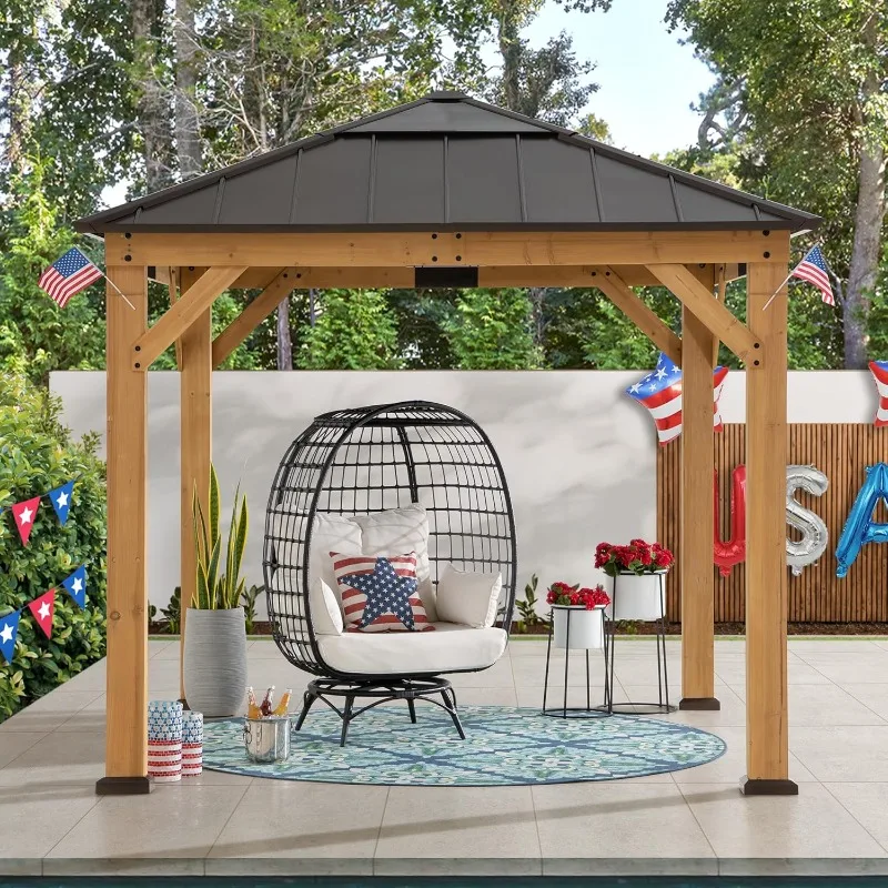 Hardtop gazebo, suitable for garden, backyard sunshade Designed to block out heat and keep water out.
Hardtop gazebo, suitable for garden, backyard sunshade Designed to block out heat and keep water out.
