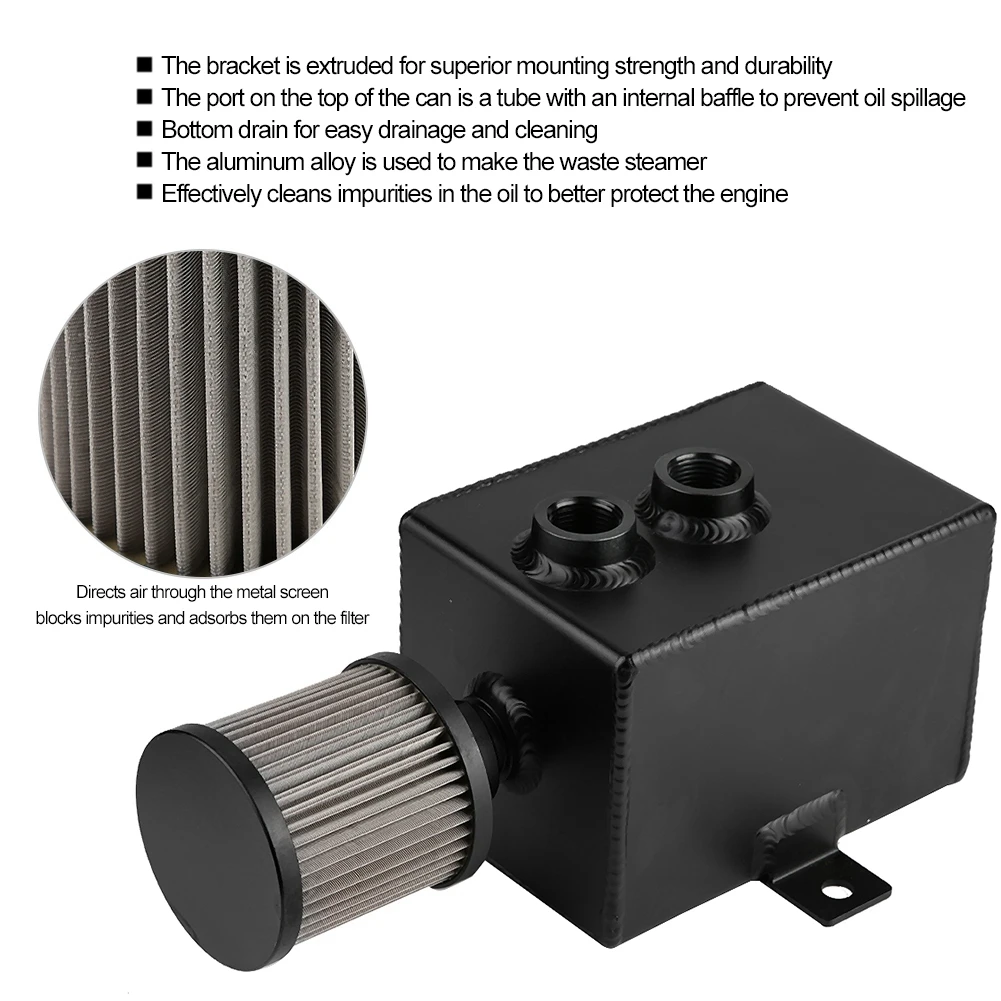 Oil Catch Can Breather Oil Catch Can Car Modified Universal Aluminum 2L Oil Catch Can Reservoir Tank with Breather Filter
Oil Catch Can Breather Oil Catch Can Car Modified Universal Aluminum 2L Oil Catch Can Reservoir Tank with Breather Filter
