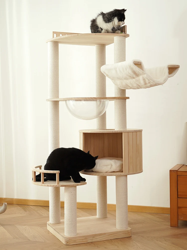 Climbing frame cat nest tree integrated cat jumping platform cage solid wood large sisal big cat Maine special household
Climbing frame cat nest tree integrated cat jumping platform cage solid wood large sisal big cat Maine special household