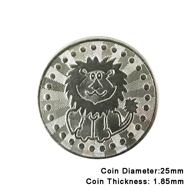 100pcs Arcade Game Coin Token Stainless Steel Coin Tokens Lion for Arcade MAME JAMMA Cabinet Vending Machines Car-Washing Tokens
100pcs Arcade Game Coin Token Stainless Steel Coin Tokens Lion for Arcade MAME JAMMA Cabinet Vending Machines Car-Washing Tokens
