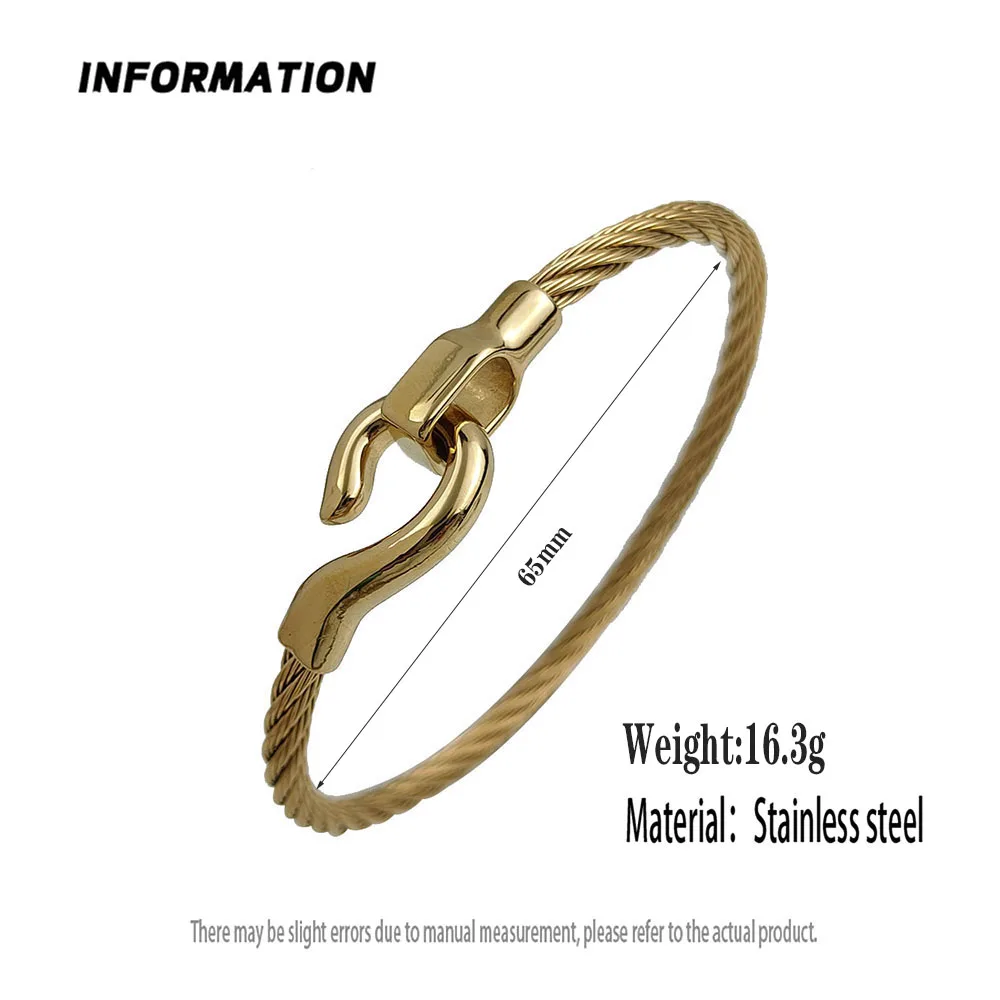 Simple fashion hook clasp bracelet, twist woven stainless steel wrist jewelry, women's modern style casual commuter hand jewelry
Simple fashion hook clasp bracelet, twist woven stainless steel wrist jewelry, women's modern style casual commuter hand jewelry