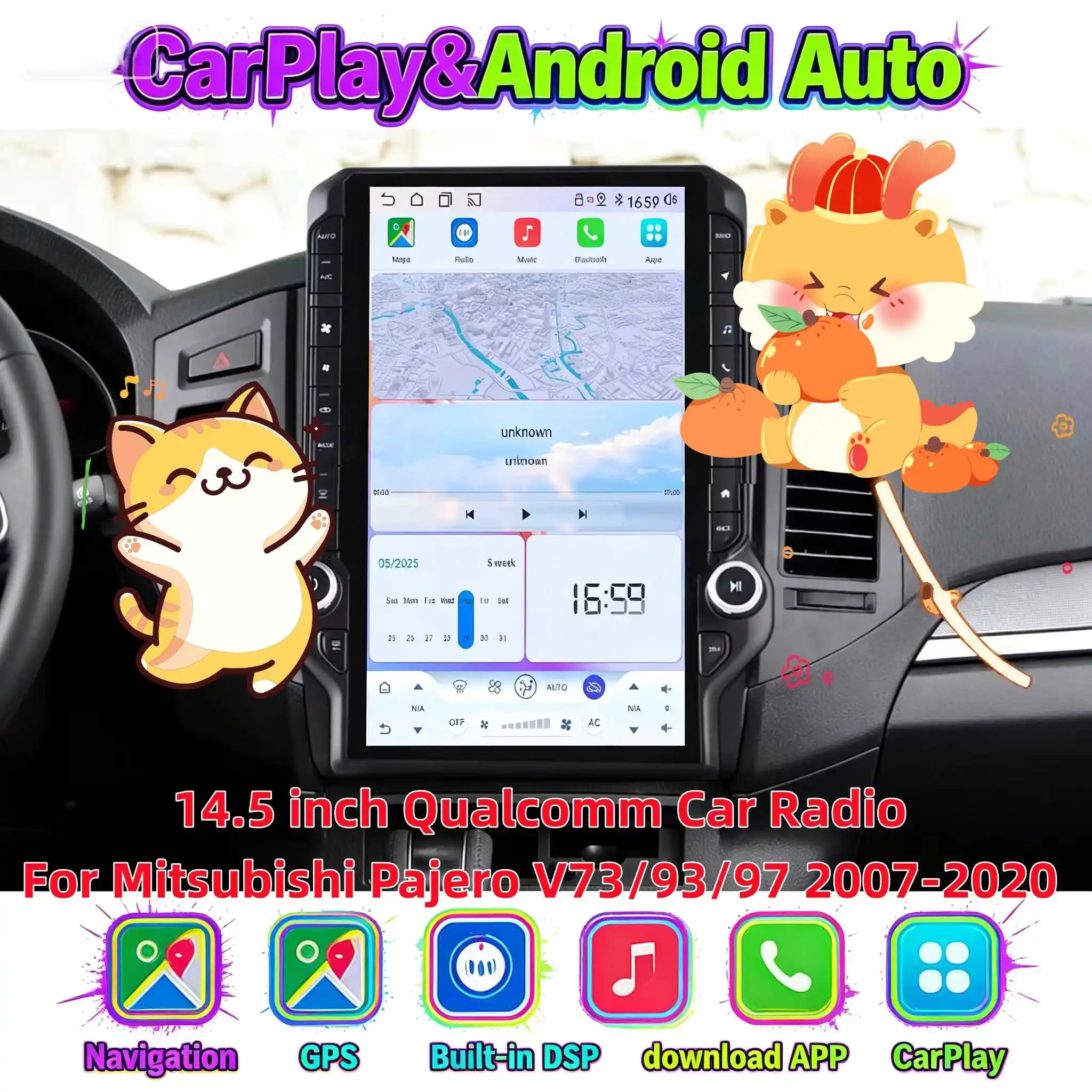 Автомобильный мультимедийный плеер Qualcomm Android 14.5 дюймов для Mitsubishi Pajero V73/93/97 2007-2020, радио, CarPlay, стерео, GPS, автомагнитола
Автомобильный мультимедийный плеер Qualcomm Android 14.5 дюймов для Mitsubishi Pajero V73/93/97 2007-2020, радио, CarPlay, стерео, GPS, автомагнитола