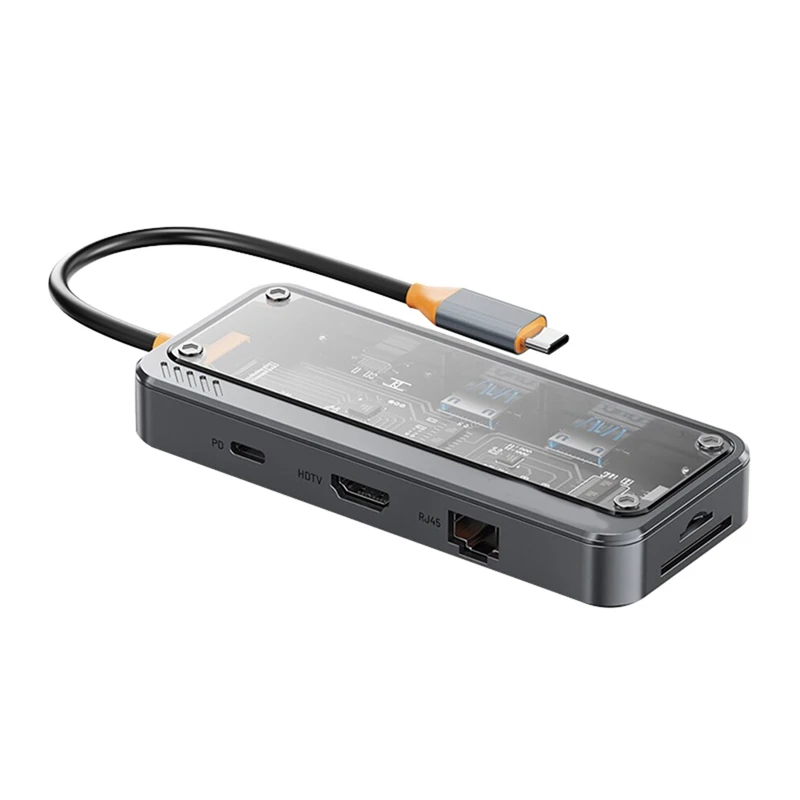USB-концентратор 8-в-1 Type-C с 3,1 на 4K адаптер 5 Гб RJ45 SD/TF кардридер концентратор темно-Небесно-серый и прозрачный USB 3,0 100 Вт PD для ноутбуков
USB-концентратор 8-в-1 Type-C с 3,1 на 4K адаптер 5 Гб RJ45 SD/TF кардридер концентратор темно-Небесно-серый и прозрачный USB 3,0 100 Вт PD для ноутбуков
