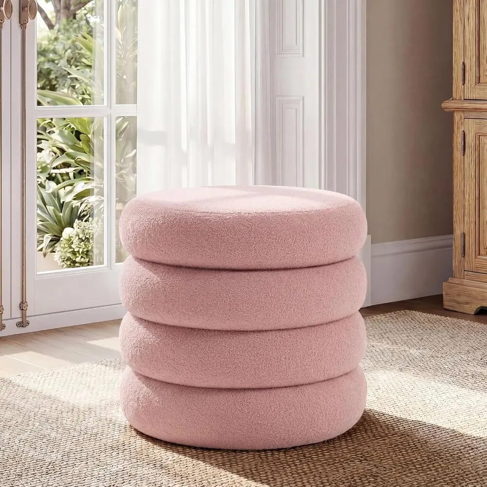 20.1 Inch Round Storage Ottoman, Removable Top Sherpa Ottoman Coffee Table, Pink Storage Vanity Stool for Bedroom, Living Room,
20.1 Inch Round Storage Ottoman, Removable Top Sherpa Ottoman Coffee Table, Pink Storage Vanity Stool for Bedroom, Living Room,