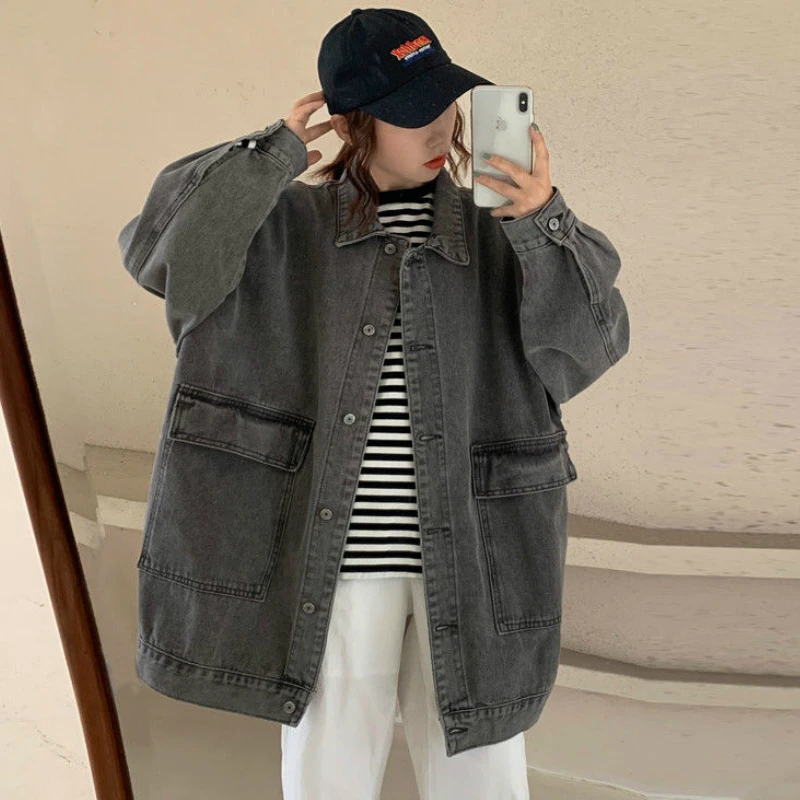 Basic Jackets Womens Denim Solid Loose Casual Students Boyfriends Female Outwear Coats Vintage Clothes Harajuku Streetwear Chic
Basic Jackets Womens Denim Solid Loose Casual Students Boyfriends Female Outwear Coats Vintage Clothes Harajuku Streetwear Chic