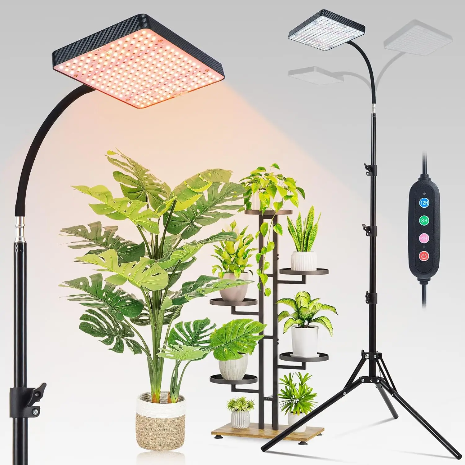 Grow Lights with Stand and Timer, Tripod Standing Grow Lights for Indoor Plants, 208PCS LEDs Bright Enough Plant Growing
Grow Lights with Stand and Timer, Tripod Standing Grow Lights for Indoor Plants, 208PCS LEDs Bright Enough Plant Growing