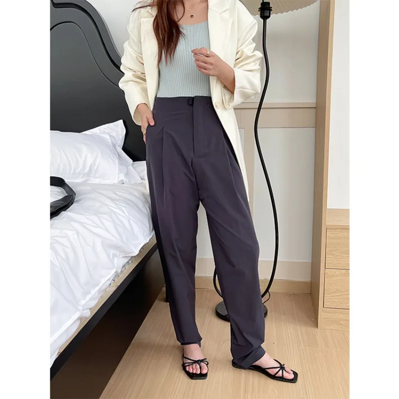 Spring Functional Fabric Full-piece Rubberized Elastic Waist Casual Pants Women's Carrot Pants Pleated Tapered Pants
Spring Functional Fabric Full-piece Rubberized Elastic Waist Casual Pants Women's Carrot Pants Pleated Tapered Pants