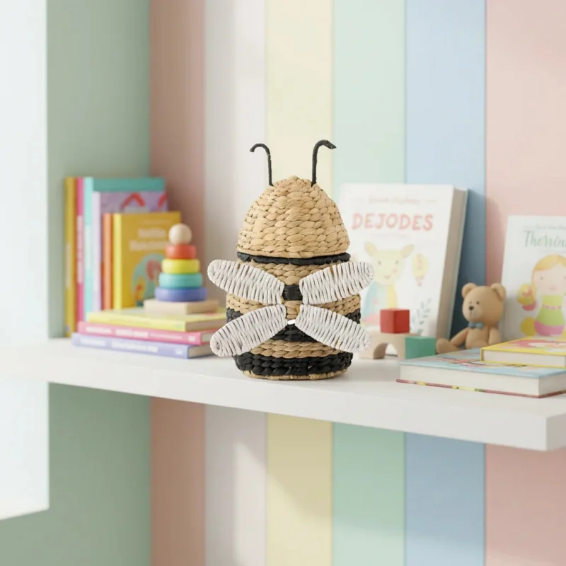Hot Selling Handwoven Water Hyacinth BABY BEE CUTE Animal Basket For Kids Nursery Room Decor Wholesale
Hot Selling Handwoven Water Hyacinth BABY BEE CUTE Animal Basket For Kids Nursery Room Decor Wholesale