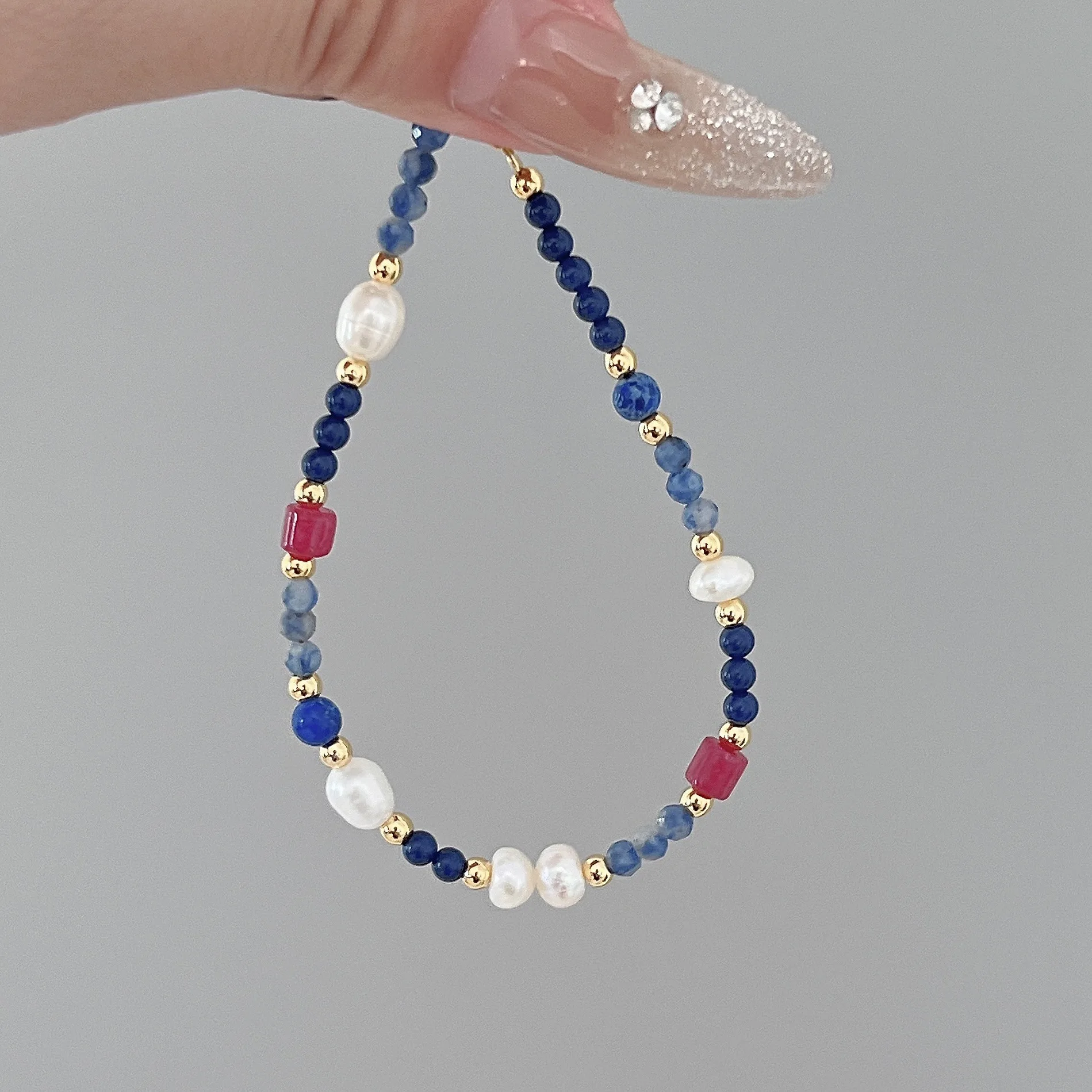 Sweet Natural Blue Stones Lapis Lazuli Freshwater Pearls Beaded Strand Thin Bracelets for Women Female Energy Healing Jewelry
Sweet Natural Blue Stones Lapis Lazuli Freshwater Pearls Beaded Strand Thin Bracelets for Women Female Energy Healing Jewelry