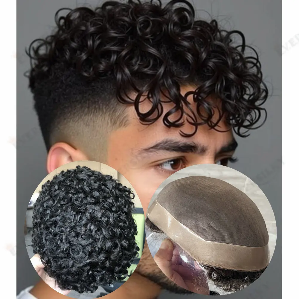 18mm/20mm Curly Mono Base Human Hair Men Toupee Durable Black Brown Male Hair Replacement Prosthesis Handmade Hairpiece for Men
18mm/20mm Curly Mono Base Human Hair Men Toupee Durable Black Brown Male Hair Replacement Prosthesis Handmade Hairpiece for Men