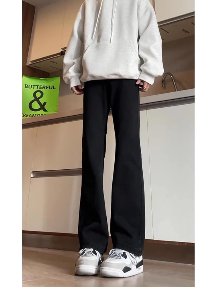 High Waist Straight Leg Micro Flared Denim Jeans for Men Bla Elastic Waist Slimming High Street Sle Spring Autumn Wear
High Waist Straight Leg Micro Flared Denim Jeans for Men Bla Elastic Waist Slimming High Street Sle Spring Autumn Wear