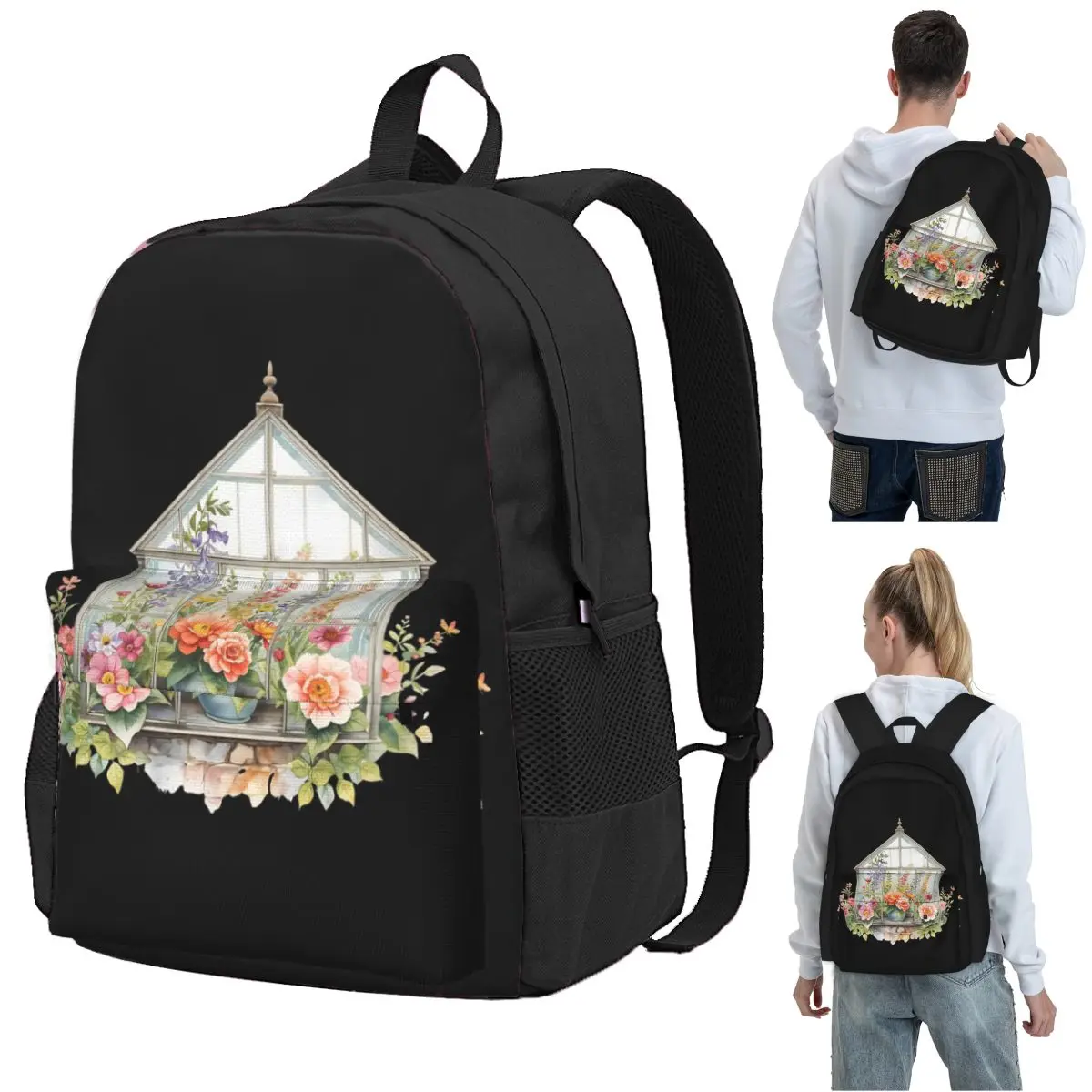 Flowers In A Cute Little Greenhouse Watercolor Backpack Student BookBag Kids School Bag Computer Shoulder Bags for Men Women
Flowers In A Cute Little Greenhouse Watercolor Backpack Student BookBag Kids School Bag Computer Shoulder Bags for Men Women