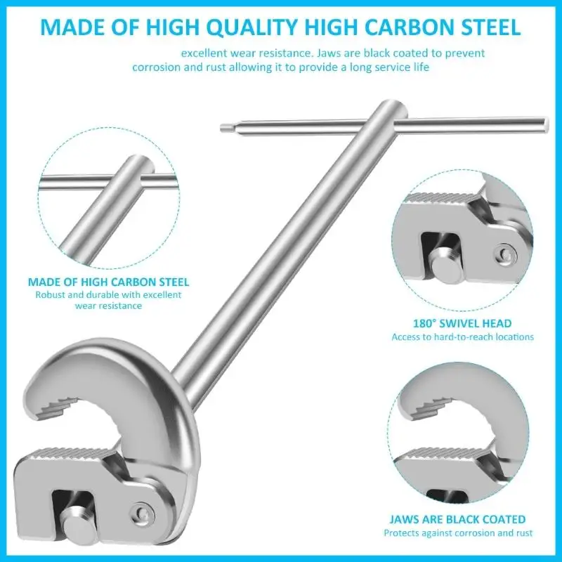 Adjustable Plumbing Wrench Pipe Tool for Sink Bathroom and Faucet Repair Drain Maintenance with Ergonomic Handle Designs
Adjustable Plumbing Wrench Pipe Tool for Sink Bathroom and Faucet Repair Drain Maintenance with Ergonomic Handle Designs