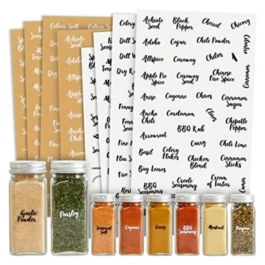 Spice Labels Stickers - Waterproof Pantry Organization - Kitchen Labels for Spice Jars - Removable Seasoning Stickers - Clear V
Spice Labels Stickers - Waterproof Pantry Organization - Kitchen Labels for Spice Jars - Removable Seasoning Stickers - Clear V
