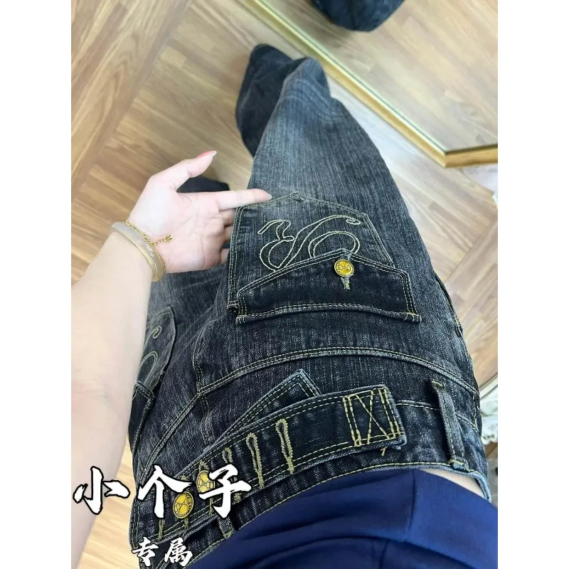 Women's American High-Waisted Wide-Leg Jeans Adjustable Buckle Loose Floor-Length Pants
Women's American High-Waisted Wide-Leg Jeans Adjustable Buckle Loose Floor-Length Pants