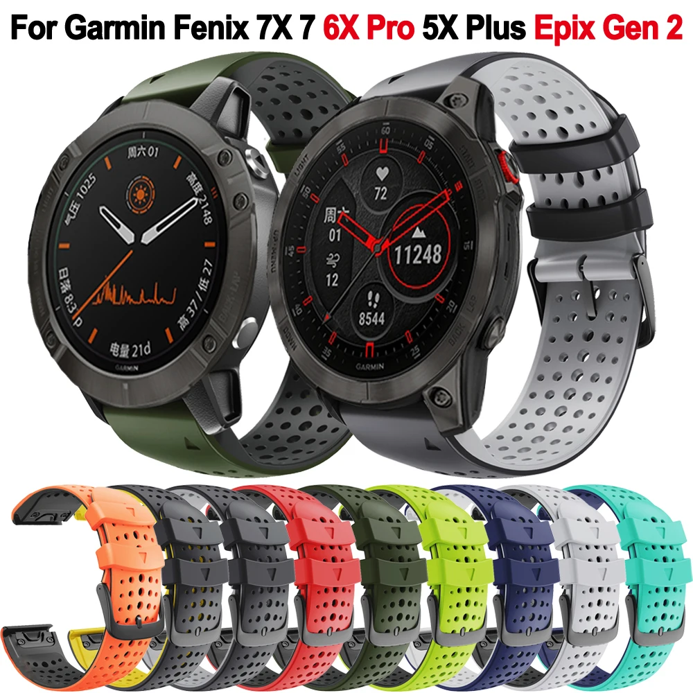 26/22mm Silicone Watch Band For Garmin Fenix 7 7X 6 6X Pro 5 5X Plus 3 HR Enduro Epix Gen 2 Smartwatch Quick Release Wrist Strap
26/22mm Silicone Watch Band For Garmin Fenix 7 7X 6 6X Pro 5 5X Plus 3 HR Enduro Epix Gen 2 Smartwatch Quick Release Wrist Strap