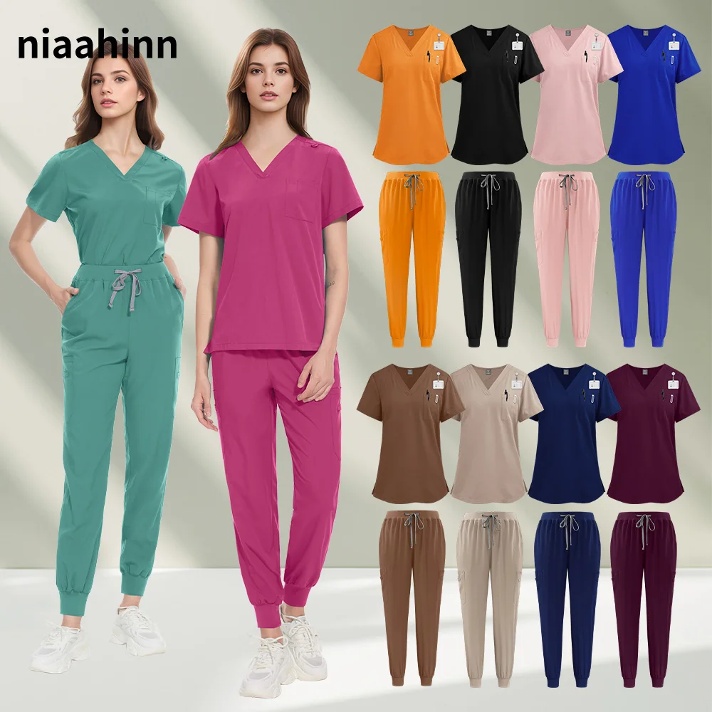 Casual Short Sleeved V-neck Medical Jogger Suits Hospital Doctor Nursing Uniform Women Wholesale Pharmacy Nurse Working Uniforms
Casual Short Sleeved V-neck Medical Jogger Suits Hospital Doctor Nursing Uniform Women Wholesale Pharmacy Nurse Working Uniforms