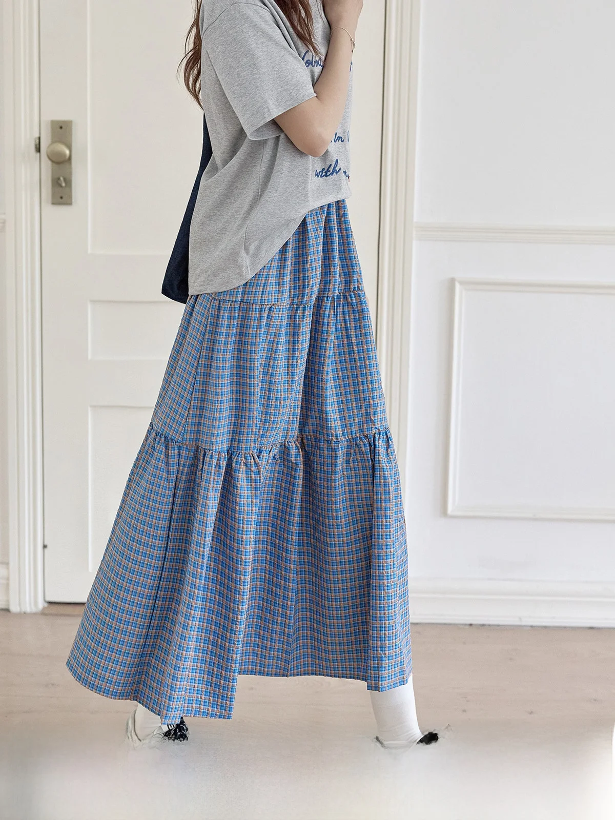 High Waist A-Line Skirt Women's Summer 2026 New Plaid Splicing Design Commute Korean Style Drawstring Umbrella Skirt
High Waist A-Line Skirt Women's Summer 2026 New Plaid Splicing Design Commute Korean Style Drawstring Umbrella Skirt