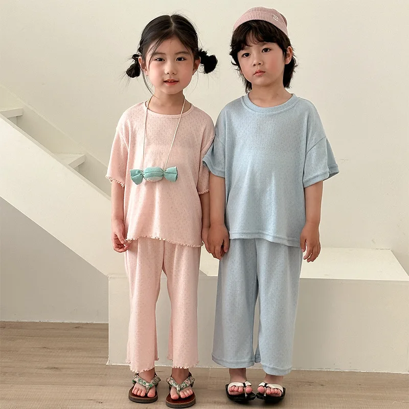 Brother and sister set children's pajamas summer thin A-level mesh for boys and girls 2025 new baby short sleeved home clothes
Brother and sister set children's pajamas summer thin A-level mesh for boys and girls 2025 new baby short sleeved home clothes