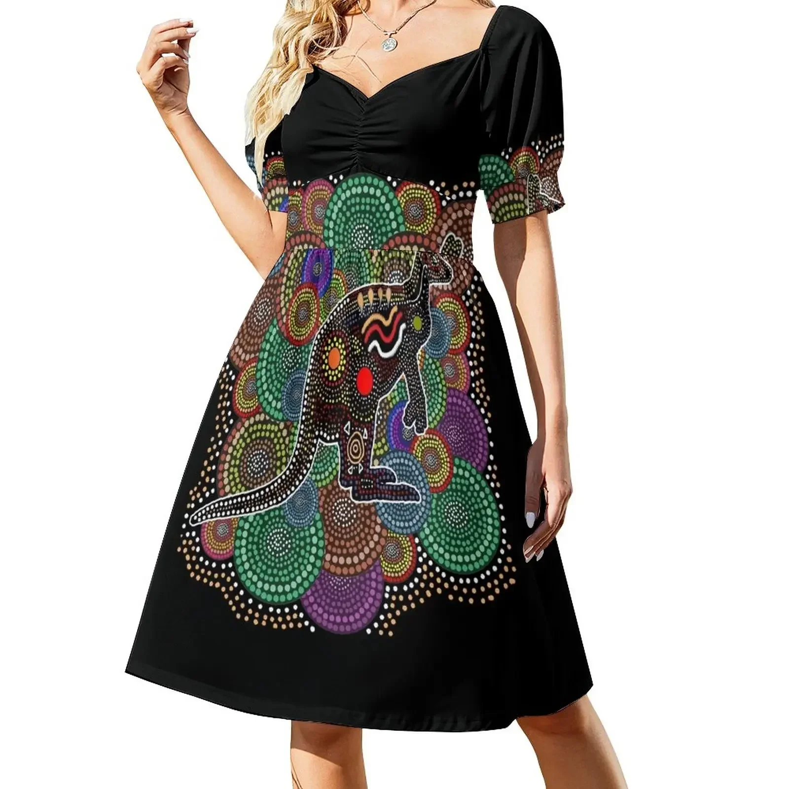 Aboriginal Art Kangaroo Short-Sleeved Dress women party dresses dresses for womens Dress
Aboriginal Art Kangaroo Short-Sleeved Dress women party dresses dresses for womens Dress