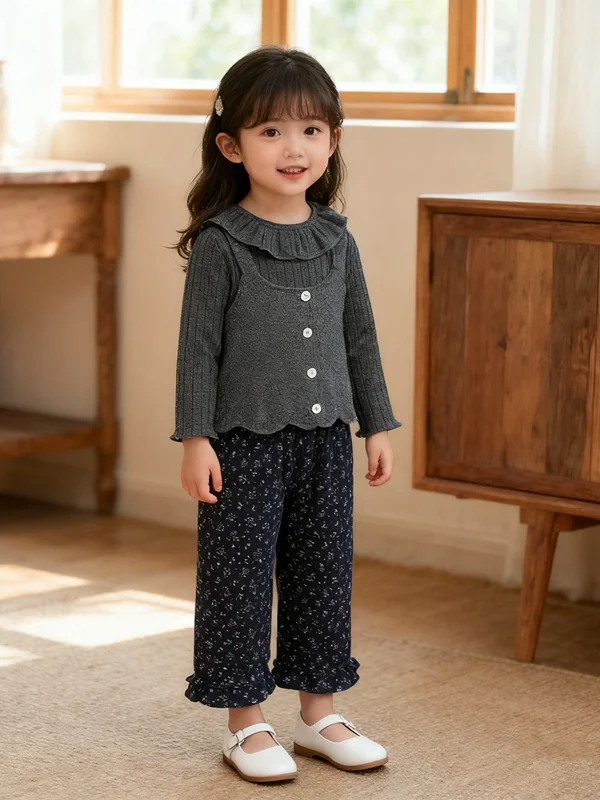 Модный повседневный комплект для девочек: свободный жилет и футболка с длинным рукавом, весенне-осенний, с милым цветочным принтом, детский костюм...
Модный повседневный комплект для девочек: свободный жилет и футболка с длинным рукавом, весенне-осенний, с милым цветочным принтом, детский костюм...