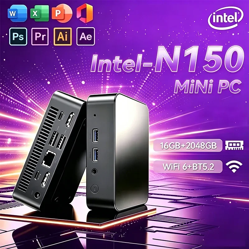 2026 NEW Mini PC Intel N150 Core I3 6100U 16GB 32GB RAM 1TB 2TB SSD WiFi6 Portable Gaming Computer Office PC Desktop
2026 NEW Mini PC Intel N150 Core I3 6100U 16GB 32GB RAM 1TB 2TB SSD WiFi6 Portable Gaming Computer Office PC Desktop