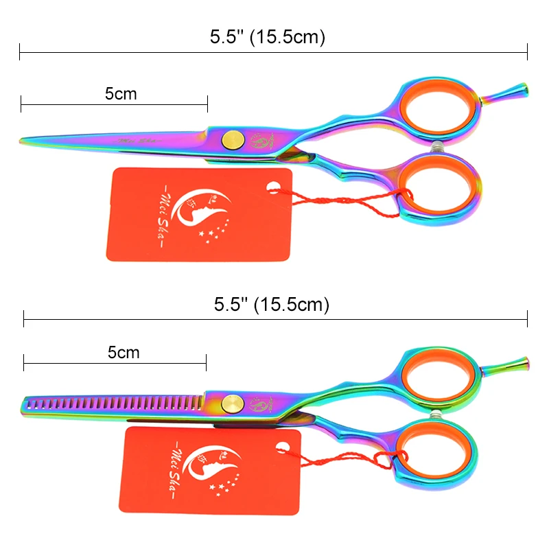 Meisha 5.5 inch Rainbow Hair Cutting Thinning Scissors Set Japanese Steel Hairdressing Shears Barber Salon Haircut Tools A0026A
Meisha 5.5 inch Rainbow Hair Cutting Thinning Scissors Set Japanese Steel Hairdressing Shears Barber Salon Haircut Tools A0026A