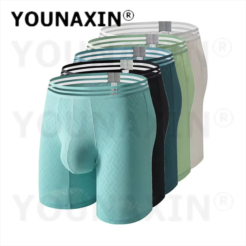 5 Pieces Men's Big Size Ice Silk Boxer Briefs Mid Waist Breathable Solid Color Sports Fitness Long Leg Underwear Panties M-2XL
5 Pieces Men's Big Size Ice Silk Boxer Briefs Mid Waist Breathable Solid Color Sports Fitness Long Leg Underwear Panties M-2XL