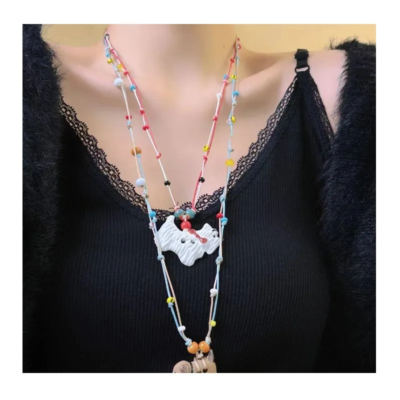 Cartoon Fairy Tale Wind Puppy Apple Colored Beaded Pendant Woven Necklace Female Niche Cute Pull Rope Sweater Chain
Cartoon Fairy Tale Wind Puppy Apple Colored Beaded Pendant Woven Necklace Female Niche Cute Pull Rope Sweater Chain