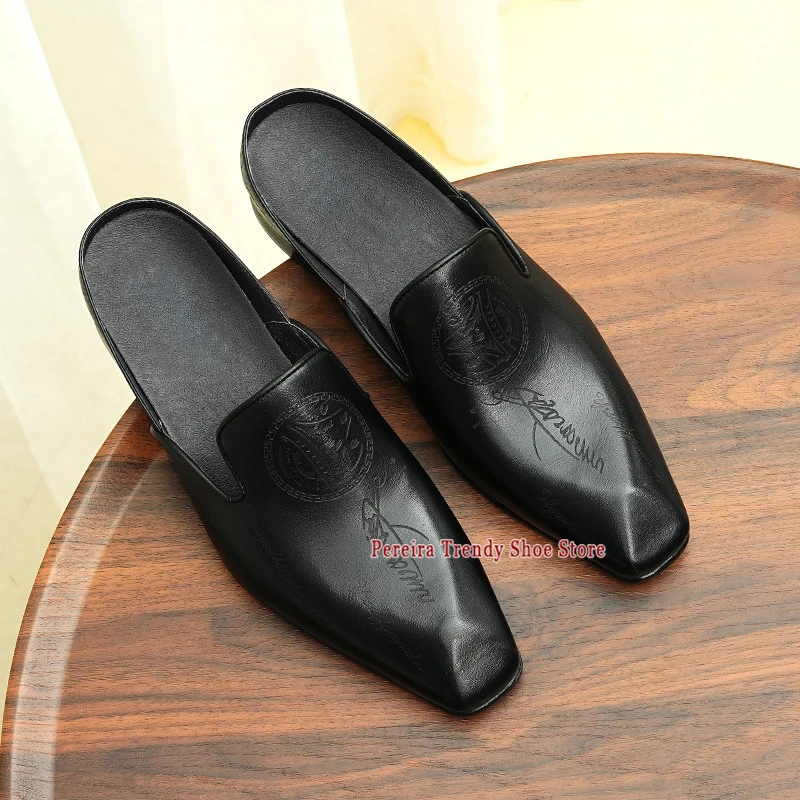 Summer Men's Genuine Leather Half Slippers British Style Square Toe Carved Sandals Mules Fashion Party Business Casual Shoes
Summer Men's Genuine Leather Half Slippers British Style Square Toe Carved Sandals Mules Fashion Party Business Casual Shoes