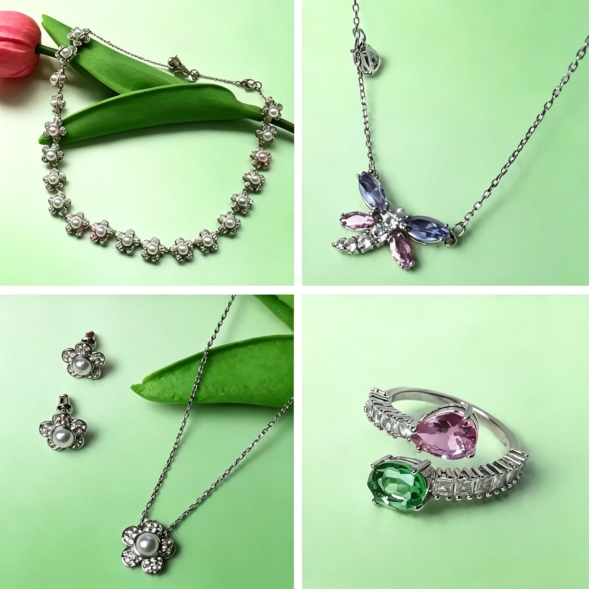 Luxurious Pearl Flower Earring Necklace Bracelet Ring Original Fine Jewelry Set The Perfect Wedding Accessory for Charming Women
Luxurious Pearl Flower Earring Necklace Bracelet Ring Original Fine Jewelry Set The Perfect Wedding Accessory for Charming Women