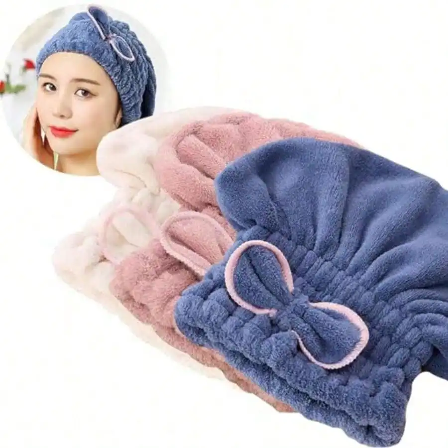 3PC Microfiber Hair Towel Caps Extreme Soft And Ultra Absorbent Fast Drying Hair Drying Caps Towel Turban Wrap Wet Hair Women
3PC Microfiber Hair Towel Caps Extreme Soft And Ultra Absorbent Fast Drying Hair Drying Caps Towel Turban Wrap Wet Hair Women