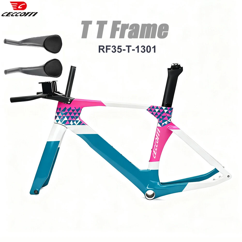 CECCOTTI T1000 Carbon fiber tt bike frame time trial bicycle frameset road Triathlon bike with Rest handlebar
CECCOTTI T1000 Carbon fiber tt bike frame time trial bicycle frameset road Triathlon bike with Rest handlebar