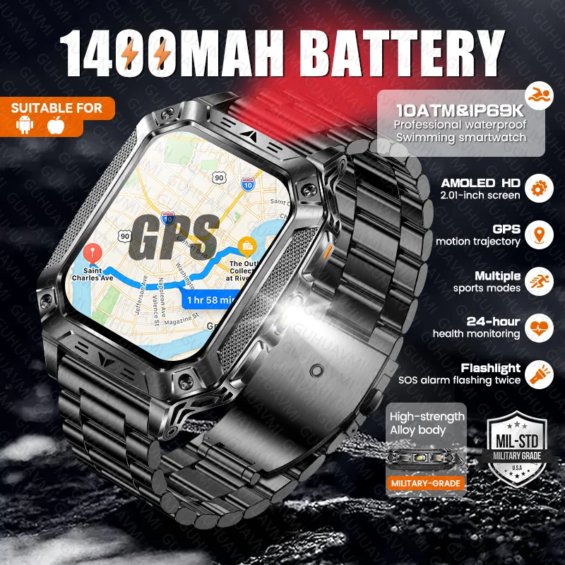 Новые умные часы 2026 года для активного отдыха с GPS-трекером, аккумулятором 1400 мАч, фонариком, Bluetooth-звонками, водонепроницаемостью 10ATM, для мужчин, совместимые с Android и iOS
Новые умные часы 2026 года для активного отдыха с GPS-трекером, аккумулятором 1400 мАч, фонариком, Bluetooth-звонками, водонепроницаемостью 10ATM, для мужчин, совместимые с Android и iOS