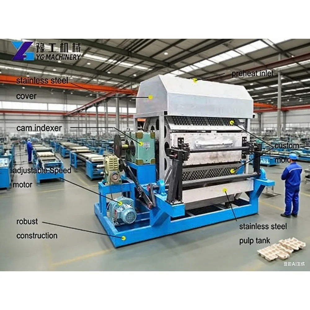 Egg Tray Machine Automatic Paper Pulp Carton Making Equipment High Capacity with Metal Dryer Factory
Egg Tray Machine Automatic Paper Pulp Carton Making Equipment High Capacity with Metal Dryer Factory