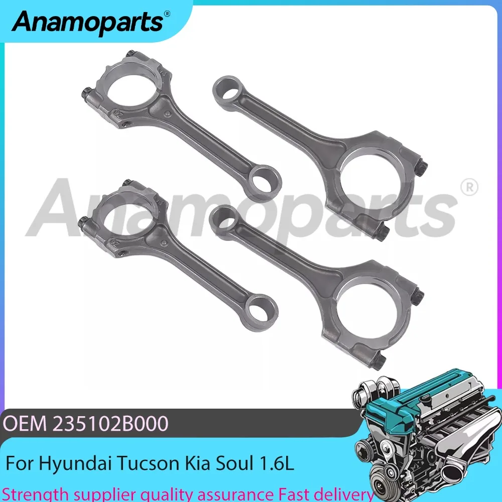 Engine 4pcs Connecting Rod Kit Fit 1.6L L4 GAS For Hyundai ix20 Tucson Veloster Kia Soul G4FD G4FJ G4FC 235102B000 1.6L 06-23
Engine 4pcs Connecting Rod Kit Fit 1.6L L4 GAS For Hyundai ix20 Tucson Veloster Kia Soul G4FD G4FJ G4FC 235102B000 1.6L 06-23