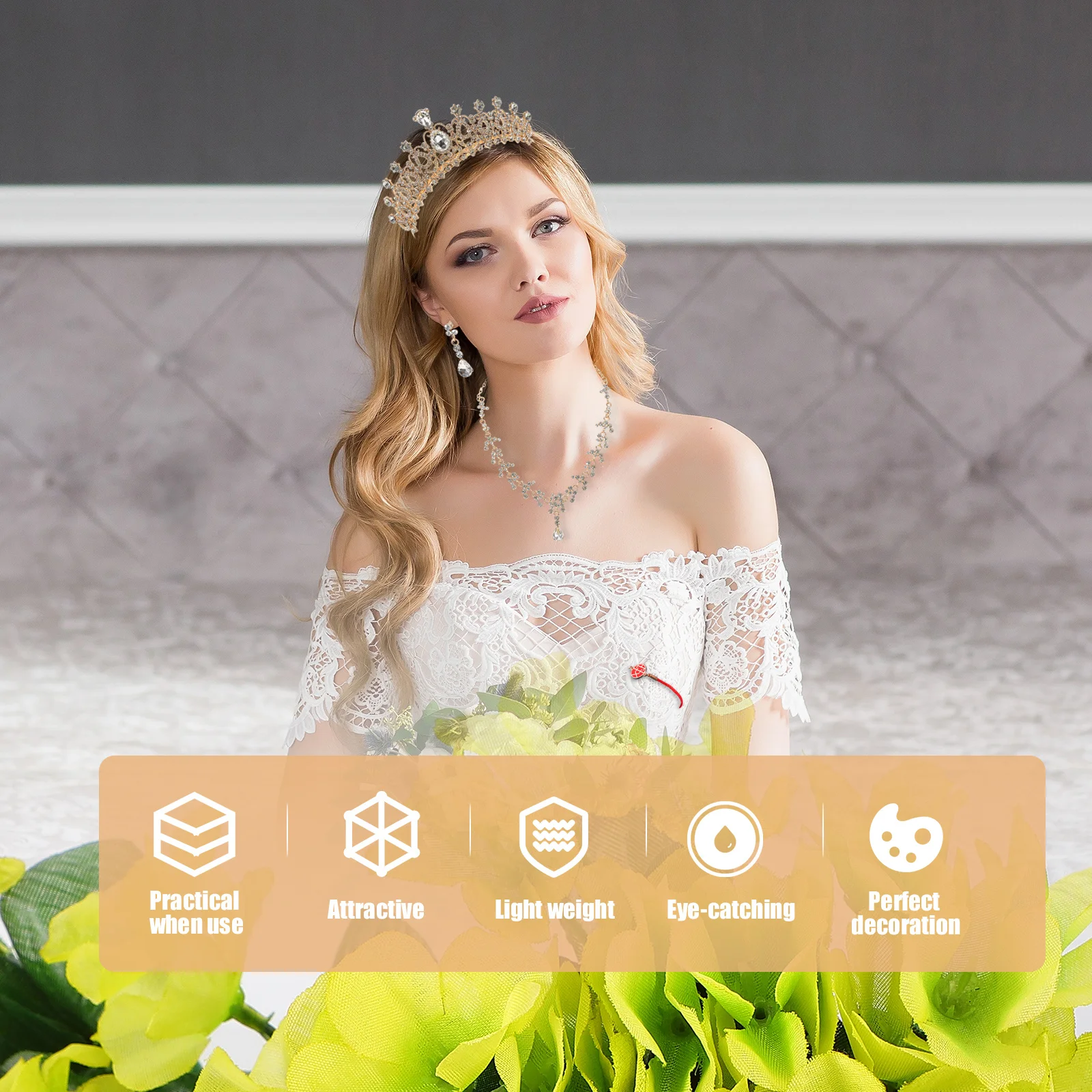 1Set Bride Crown Necklace Earring Set Elegant Jewelry for Women Wedding Party Prom Dress Accessories Gift White
1Set Bride Crown Necklace Earring Set Elegant Jewelry for Women Wedding Party Prom Dress Accessories Gift White