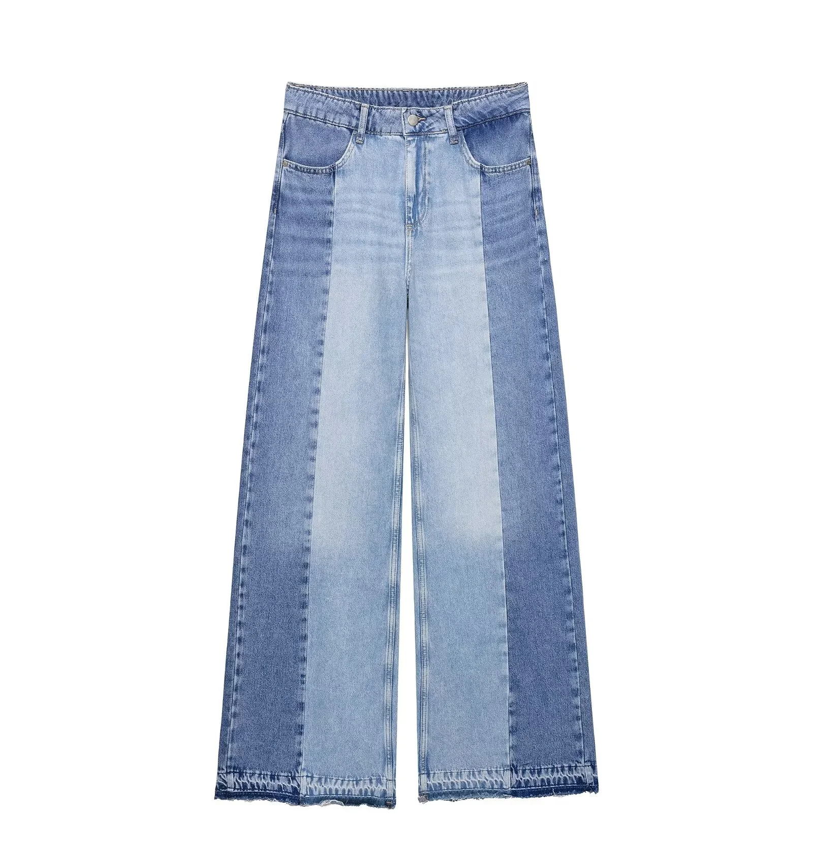 BSK&TRAF2025 new summer women's casual fashion simple splicing high waist wide leg straight loose denim trousers
BSK&TRAF2025 new summer women's casual fashion simple splicing high waist wide leg straight loose denim trousers