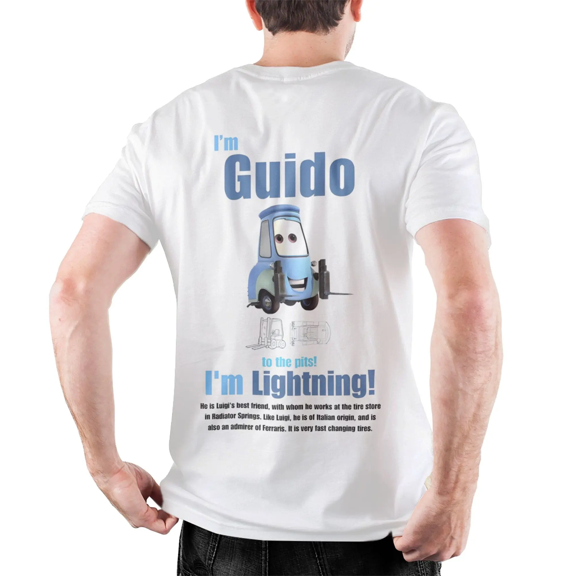 Футболки I'm Guido Sally I'm Lightning для мужчин и женщин, футболка из чистого хлопка с автомобилями, футболки с круглым воротником McQueen, топы с короткими рукавами, летние
Футболки I'm Guido Sally I'm Lightning для мужчин и женщин, футболка из чистого хлопка с автомобилями, футболки с круглым воротником McQueen, топы с короткими рукавами, летние