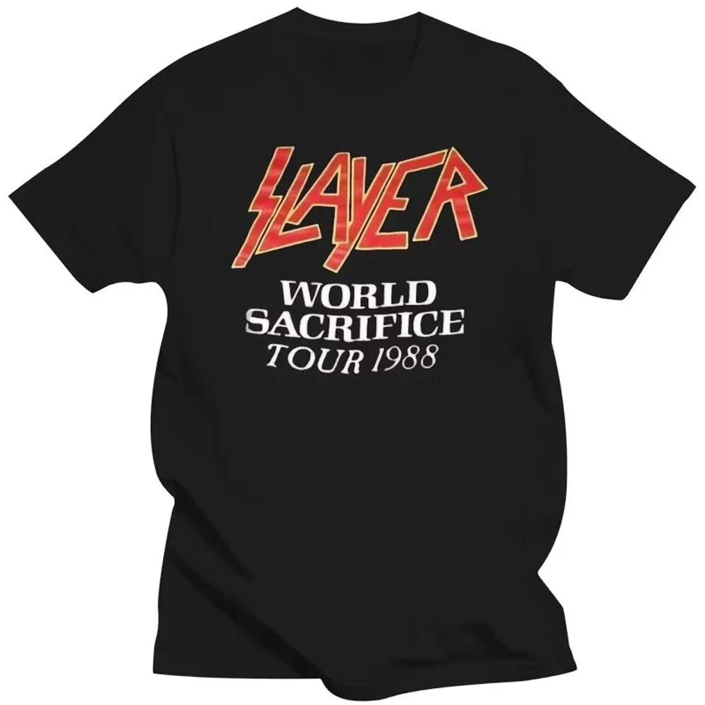 Уличная одежда, новинка 1988 года, Slayer Root Of All Evil World Sacrifice Tour, мужская футболка большого размера с принтом, винтажная мужская футболка высокого качества
Уличная одежда, новинка 1988 года, Slayer Root Of All Evil World Sacrifice Tour, мужская футболка большого размера с принтом, винтажная мужская футболка высокого качества