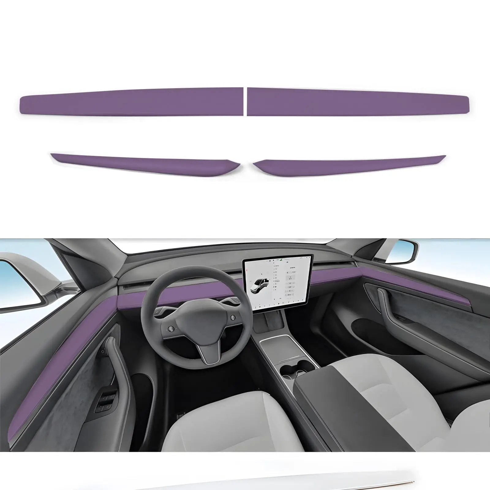 Matte Purple ABS Interior Trim Wrap Kit For Model Y 2019–2023 And Model 3 2021–2023 Dashboard Door Panel Decoration
Matte Purple ABS Interior Trim Wrap Kit For Model Y 2019–2023 And Model 3 2021–2023 Dashboard Door Panel Decoration