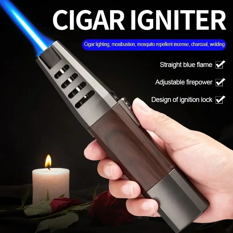 Metal Pen Type Gas Lighter Adjustable Large Windproof Blue Jet Flame Spray Gun for Cigar BBQ Welding Outdoor Portable Mens Gift
Metal Pen Type Gas Lighter Adjustable Large Windproof Blue Jet Flame Spray Gun for Cigar BBQ Welding Outdoor Portable Mens Gift