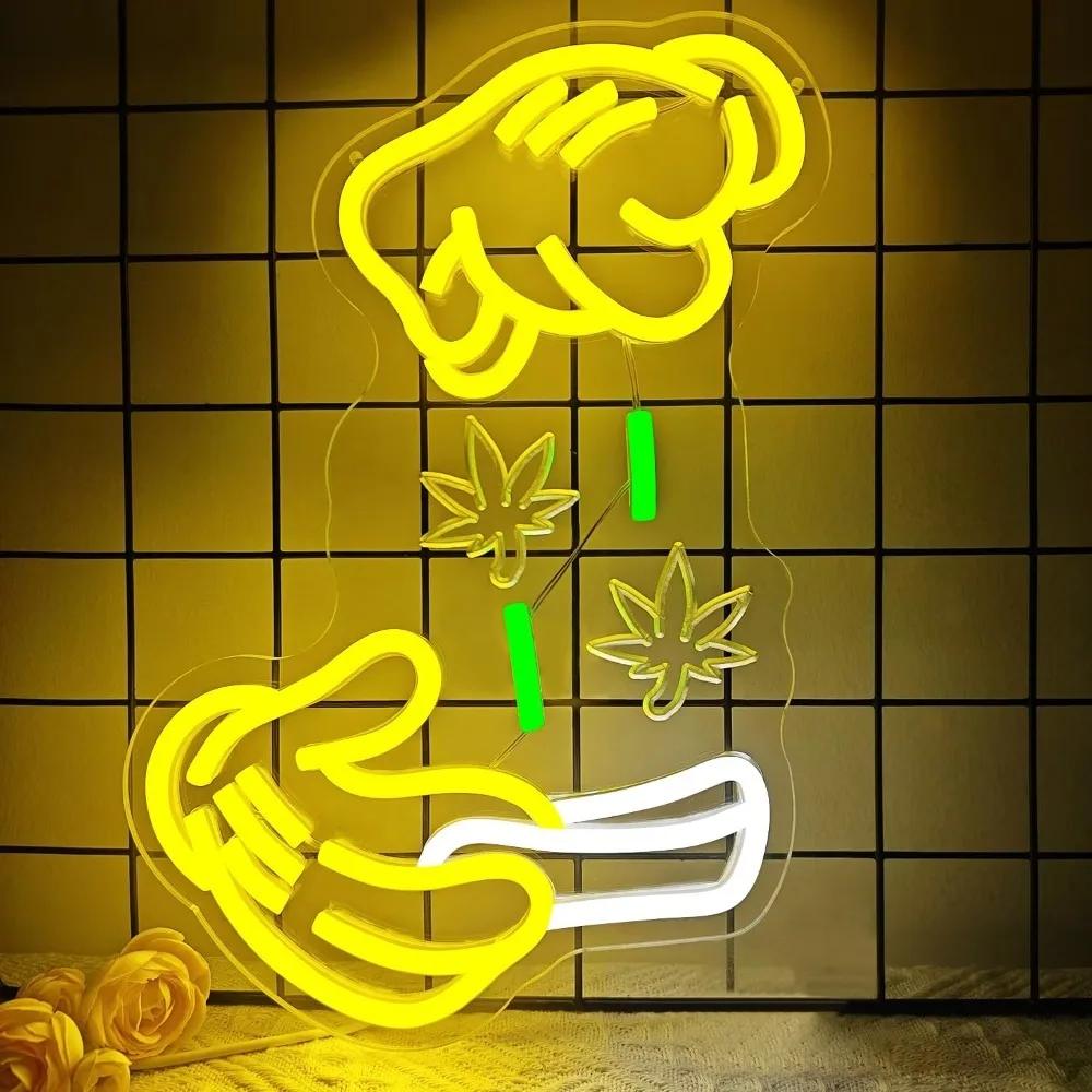 Weed Neon Sign Dimmable Green Leaf Neon for Wall Decor Holding Led Signs Glove Neon Lights for Bedroom Man Cave Bar Decoration
Weed Neon Sign Dimmable Green Leaf Neon for Wall Decor Holding Led Signs Glove Neon Lights for Bedroom Man Cave Bar Decoration