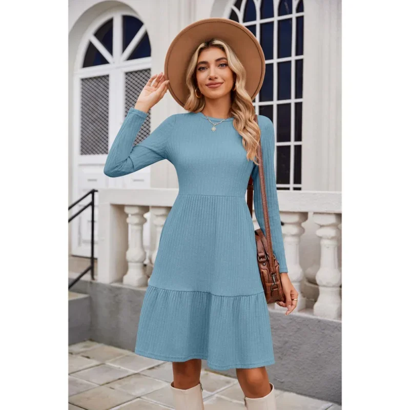 Winter Autumn Women Long Sleeve Dresses O-neck A Line Pullover Casual Dress Sweater Knitting Solid Color Dress Vestido
Winter Autumn Women Long Sleeve Dresses O-neck A Line Pullover Casual Dress Sweater Knitting Solid Color Dress Vestido